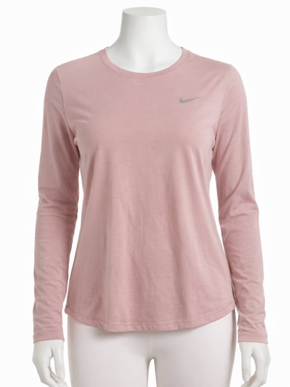 Nike Long-Sleeve Crewneck Top in Dusty Pink